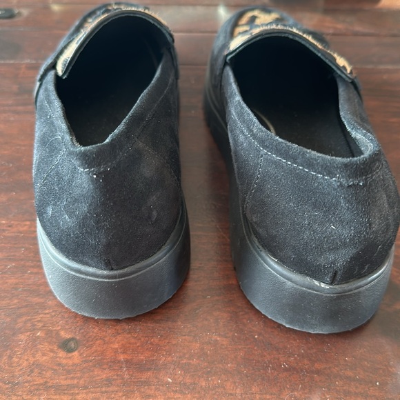 NWOT GEOX Black Suede Leopard Loafer. - Picture 2 of 7
